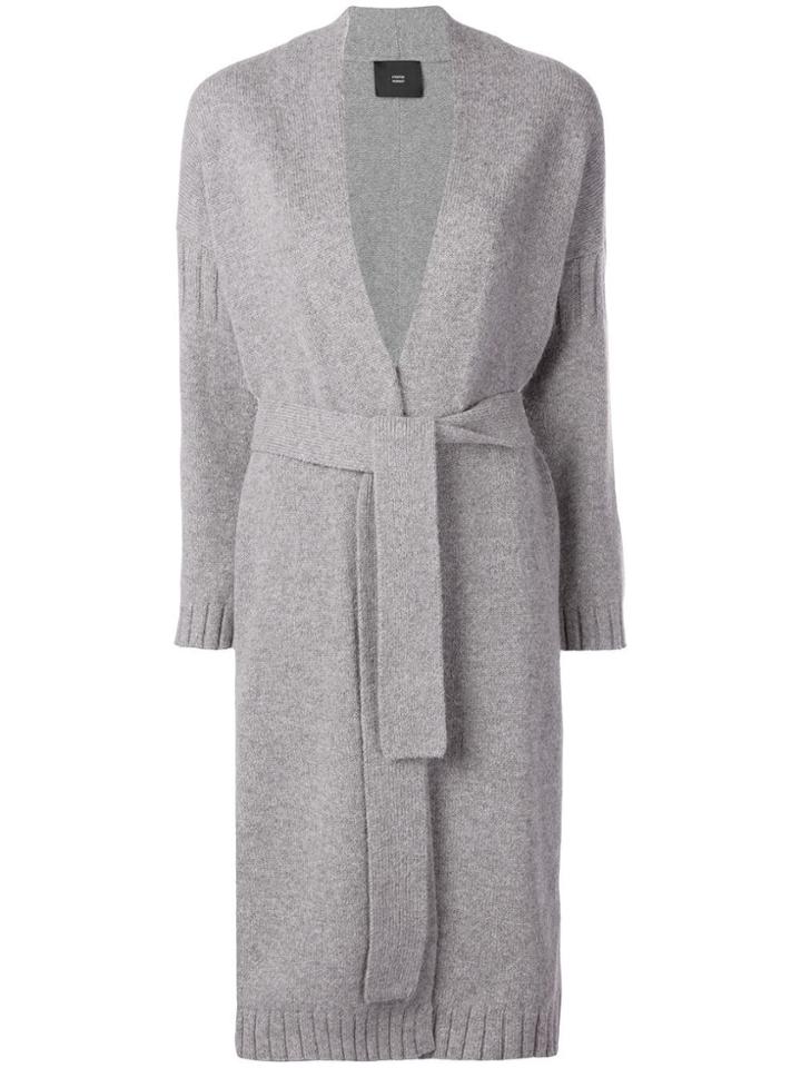 Steffen Schraut V-neck Belted Midi Cardigan - Grey