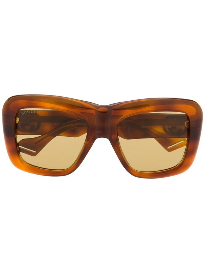 Gucci Eyewear Classic Mass-shape Sunglasses - Brown