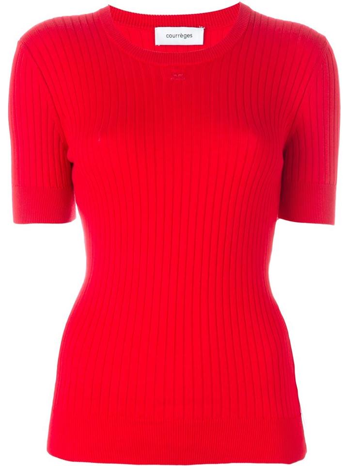 Courrèges 'ml03' Top, Women's, Size: 3, Red, Cotton