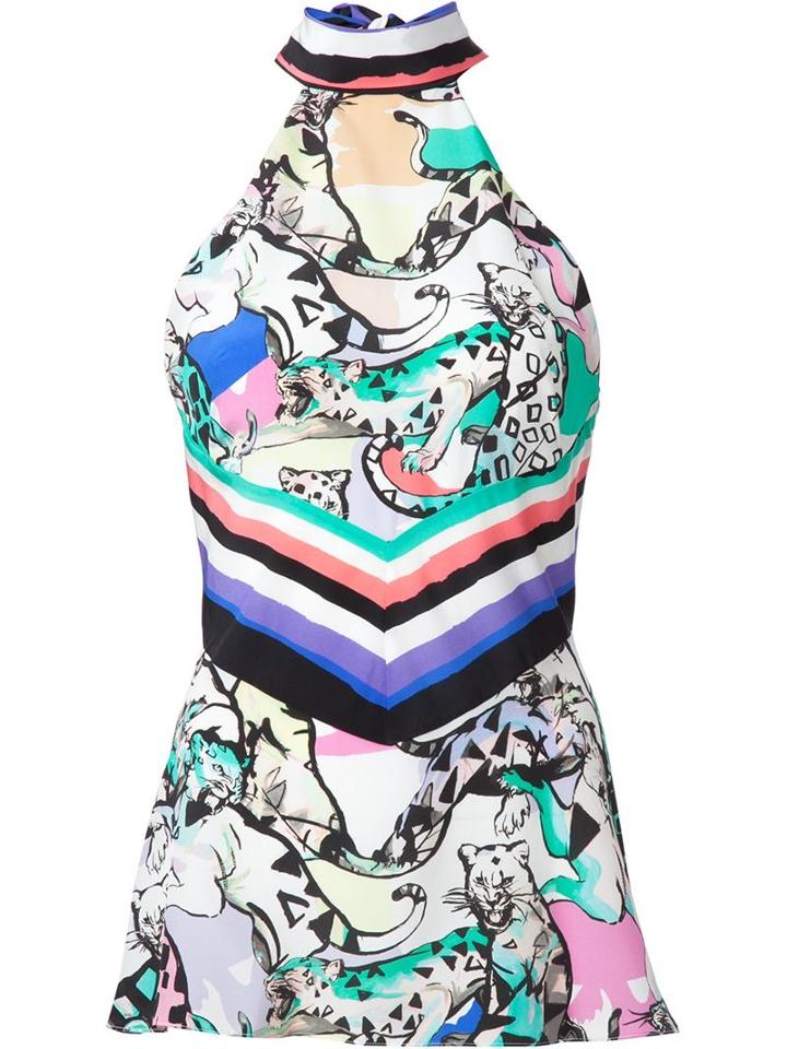 Roberto Cavalli Animal Print Sleeveless Top