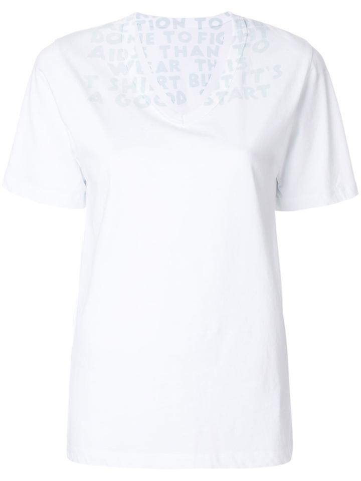 Maison Margiela Logo V-neck T-shirt - White