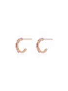 Suzanne Kalan 18kt Rose Gold Pink Sapphire Diamond Firework Hoops