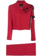 John Galliano Pre-owned Cut Out Flower Suit - Red