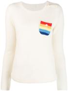 Chinti & Parker Rainbow Pocket Sweater - White