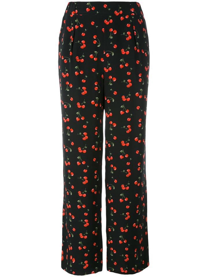 Chinti And Parker - Cherry Trousers - Women - Silk/elastodiene - 6, Black, Silk/elastodiene