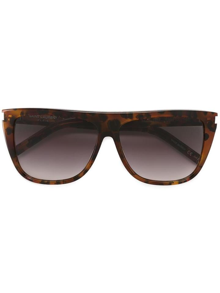Saint Laurent Eyewear - 'sl 1' Sunglasses - Unisex - Acetate - 59, Brown, Acetate