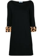 Blumarine Leopard Print Cuff Dress - Black