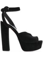 Prada Platform Ankle Strap Sandals - Black
