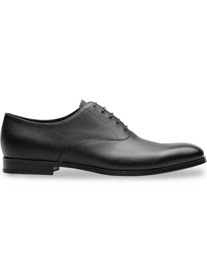 Prada Saffiano Leather Oxford Shoes - Black