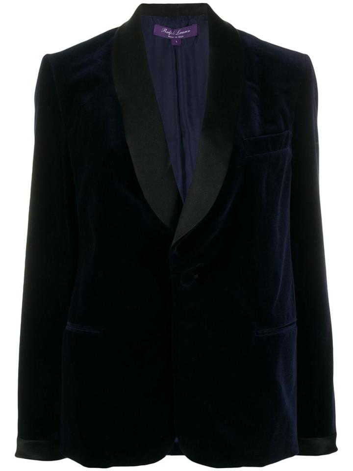 Ralph Lauren Collection Contrast Single-breasted Blazer - Blue