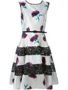 Oscar De La Renta Printed Flared Dress