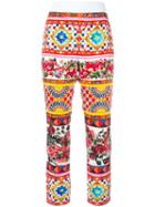 Dolce & Gabbana Mambo Print Cropped Trousers, Women's, Size: 38, Silk/spandex/elastane