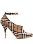 Burberry Beige Vintage Check Peep-toe Pumps - Neutrals