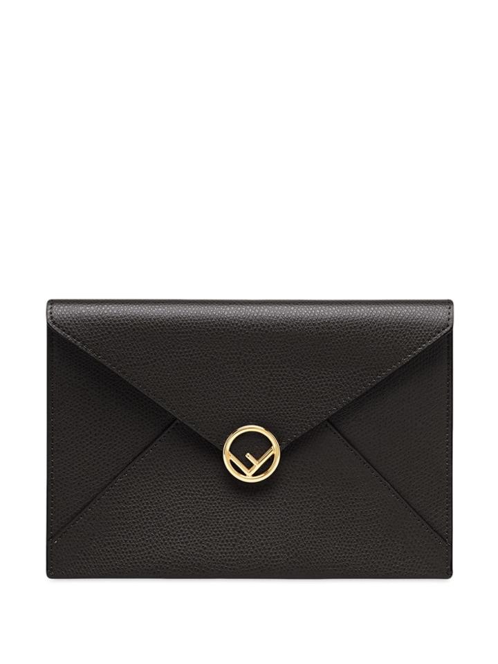 Fendi Medium F Is Fendi Clutch - Black