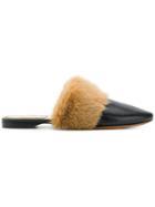 Givenchy Fur Trimmed Mules - Black