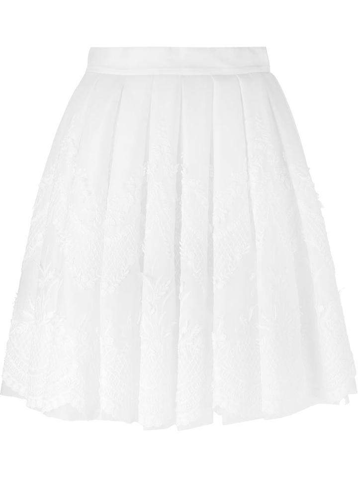 Ermanno Scervino Lace Applique Pleated Skirt