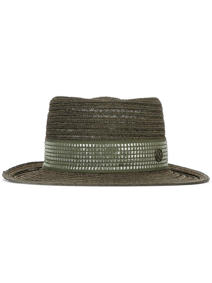 Maison Michel Straw Hat, Women's, Size: Medium, Green, Straw