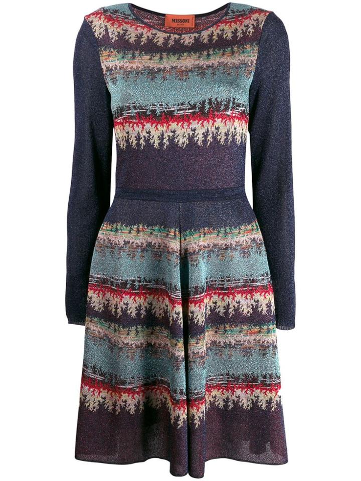 Missoni Abstract Pattern Midi Dress - Purple