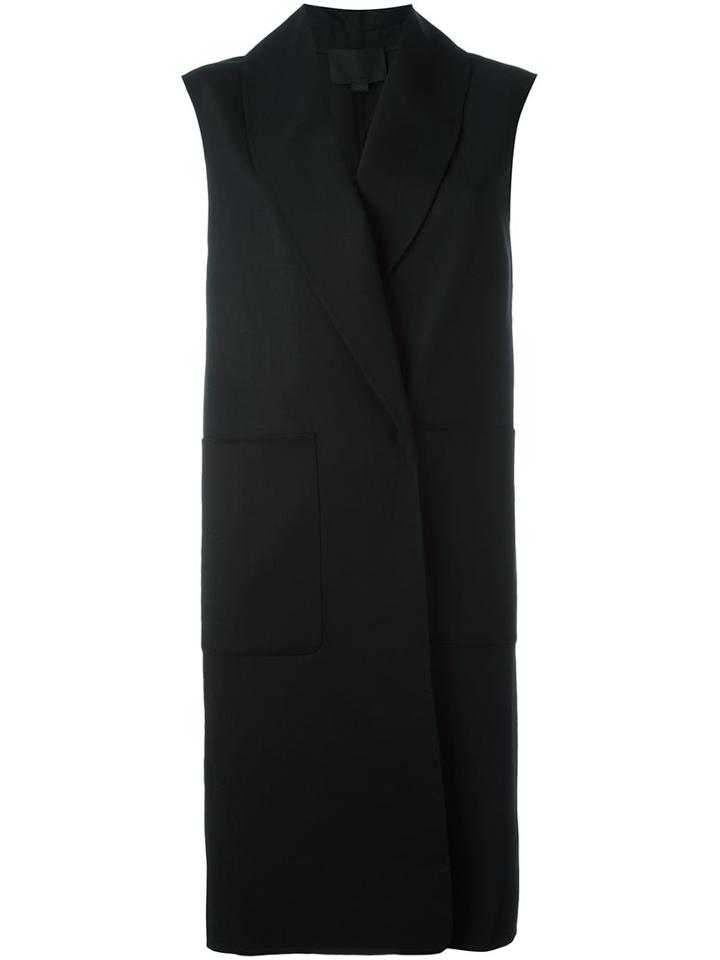 Alexander Wang Shawl Collar Waistcoat, Women's, Size: Small, Black, Spandex/elastane/virgin Wool