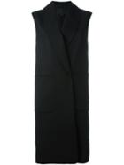 Alexander Wang Shawl Collar Waistcoat, Women's, Size: Small, Black, Spandex/elastane/virgin Wool