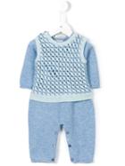 Cashmirino - Woven Knitted Romper - Kids - Cashmere - 3 Mth, Blue