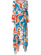 Peter Pilotto Batik Print Wrap Midi Dress - Blue