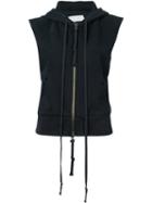 Greg Lauren - Sleeveless Zip Hoodie - Women - Cotton - 2, Black, Cotton