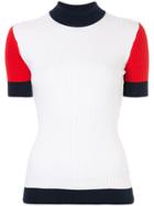 Courrèges Mockneck Short Sleeve Top - White