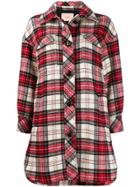 Twin-set Tartan Print Coat - Red
