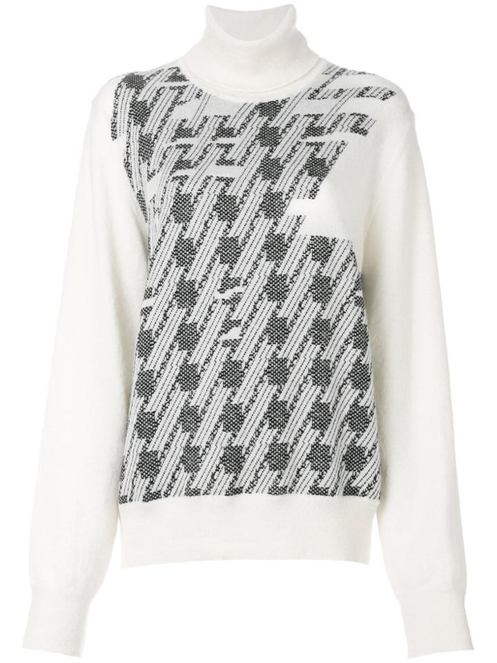 Maison Margiela Turtleneck Patterned Jumper - White