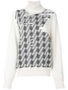Maison Margiela Turtleneck Patterned Jumper - White