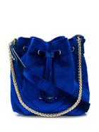 Lancaster Small Velvet Bucket Bag - Blue