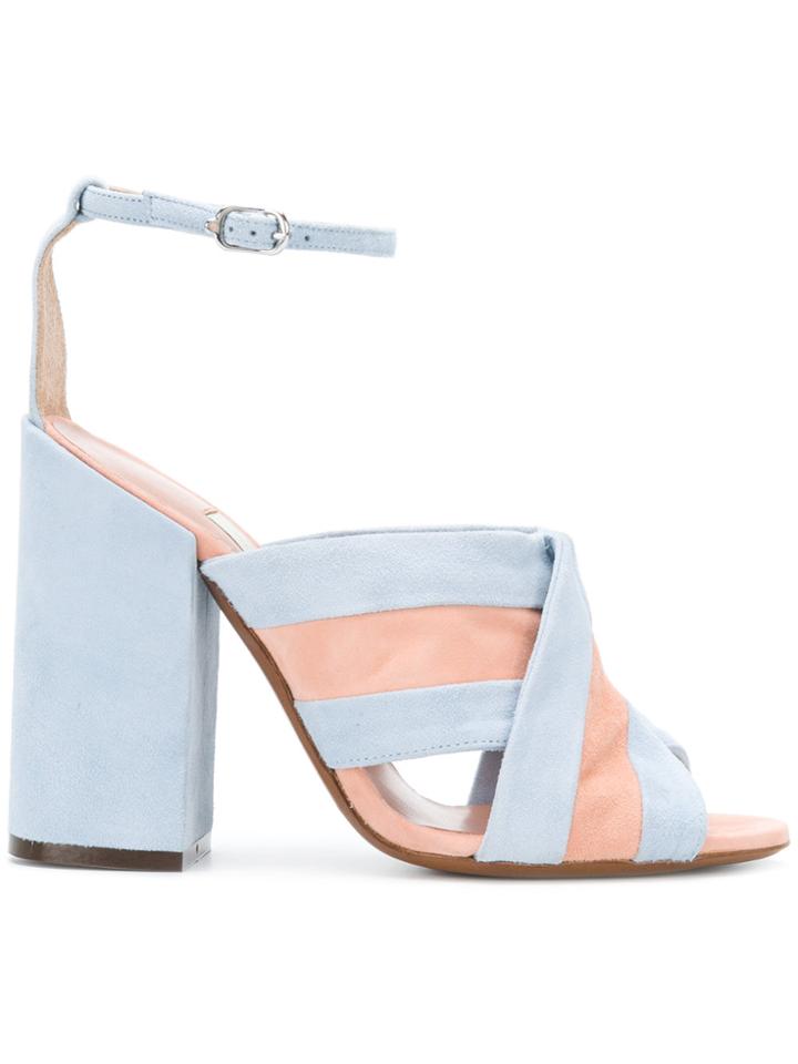 L'autre Chose High Heeled Slingback Sandals - Blue