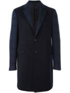 Etro Checked Coat, Men's, Size: 54, Blue, Silk/acetate/viscose/wool