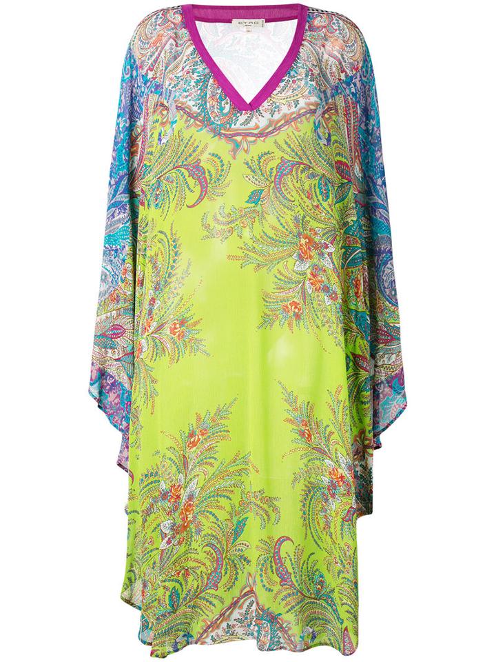 Etro Floral Kaftan, Women's, Size: Medium, Green, Viscose