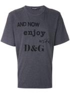 Dolce & Gabbana Quote Print T-shirt - Grey