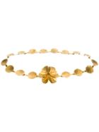 Christian Dior Vintage Hammered Art Flower Necklace - Metallic