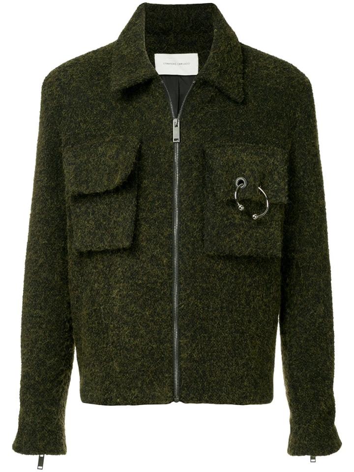 Strateas Carlucci Pierced Rider Jacket - Green