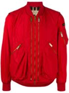 Burberry - Zipped Bomber Jacket - Men - Cotton/polyamide - 48, Red, Cotton/polyamide