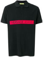 Versace Jeans Designer Logo Polo Shirt - Black