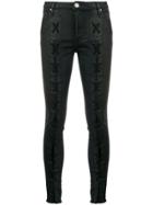 Don't Cry Lace-up Detail Skinny Jeans - Black