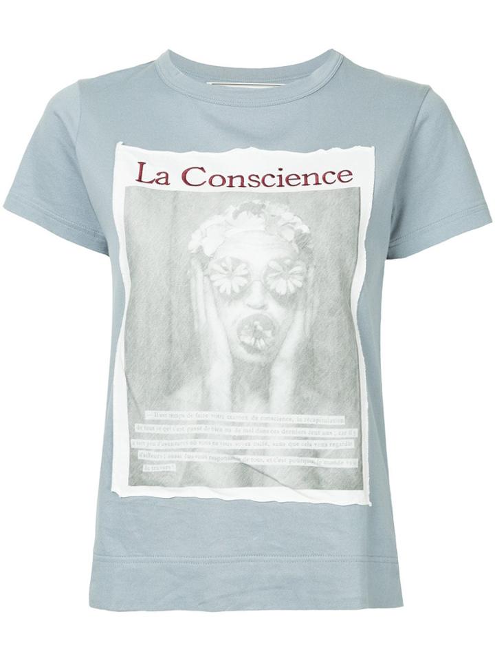 Tu Es Mon Trésor Le Conscience Printed T-shirt - Blue