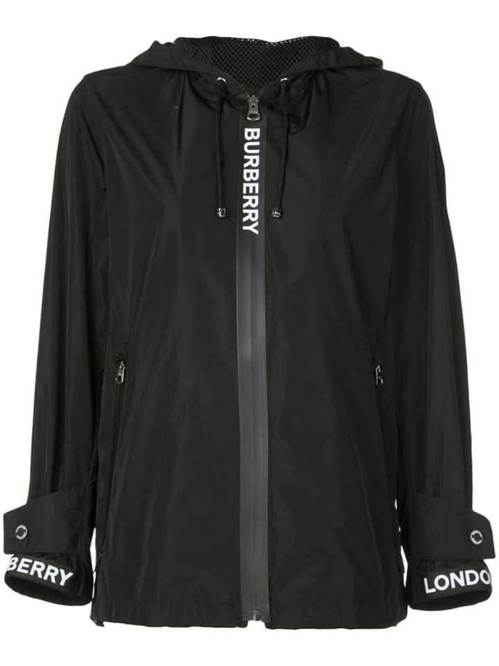 Burberry Logo Detail Shape-memory Taffeta Hooded Jacket - Black