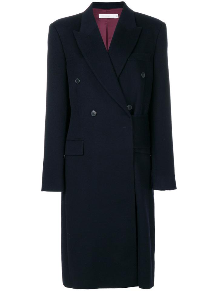 Victoria Beckham Oversized Double Breasted Coat - Blue