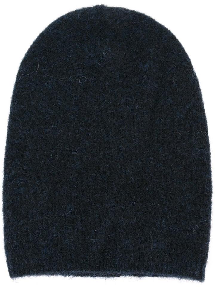 Laneus Stretch Knit Beanie, Men's, Blue, Elastodiene/alpaca/merino/polyimide