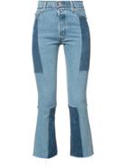 Re/done Patchwork Cropped Jeans, Women's, Size: 24, Blue, Cotton