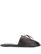 Buscemi Padlock-embellished Mules - Brown