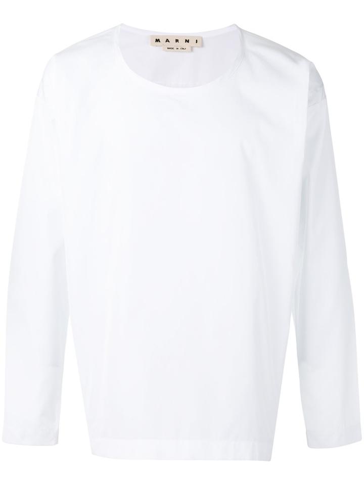 Marni Long-sleeved T-shirt, Men's, Size: 48, White, Cotton