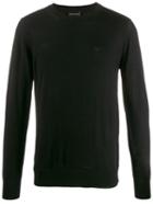 Emporio Armani Logo Embroidered Jumper - Black