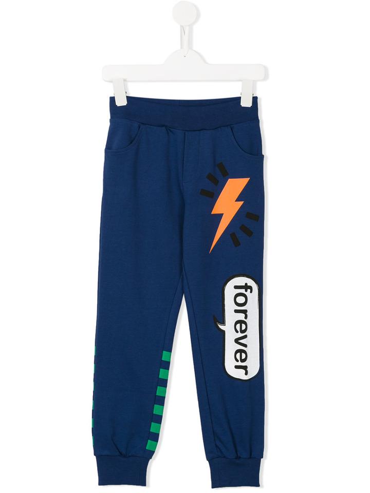 Fendi Kids Forever Print Track Pants, Girl's, Size: 10 Yrs, Blue